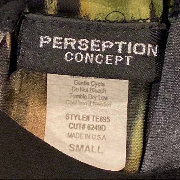 Perseption Concept Green and Brown Tank Top with Artistic Design - Picture 3 of 3